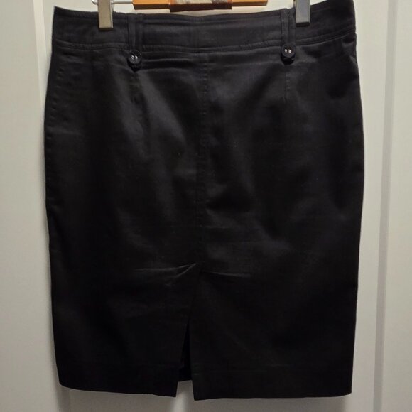 SUZY SHIER Women's Black Lined Pencil Skirt w/Belt Loops/Front Zipper - Sz 9/10 - Picture 2 of 9